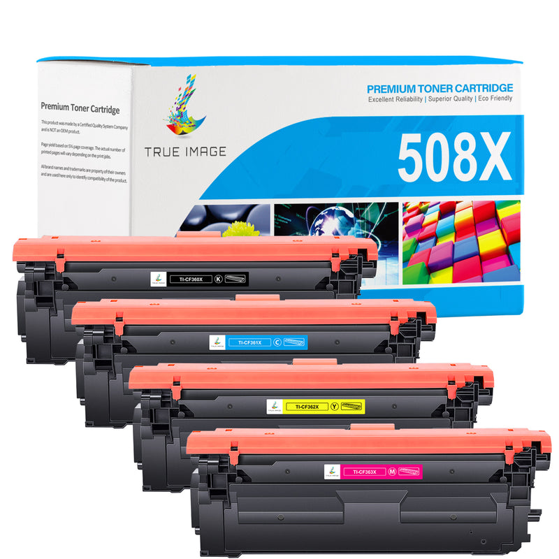 HP 508X toner cartridges 4-pack