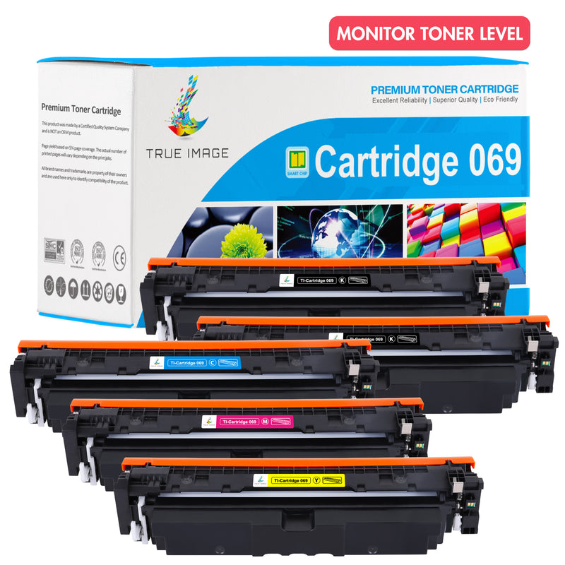 Canon 069 toner cartridges set smart chip-monitors ink level