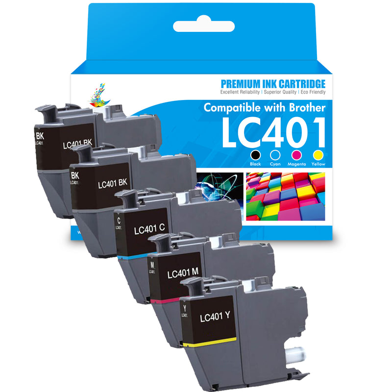 Brother LC401 ink cartridges 5-pack
