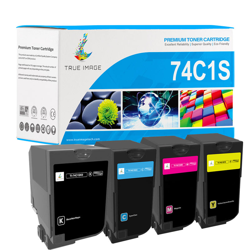 Lexmark 74C1S Toner Set - 74C1SC0, 74C1SK0, 74C1SM0, 74C1SY0