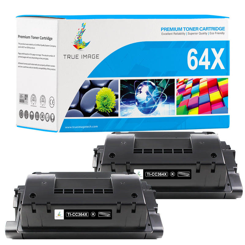 Compatible HP 64X CC364X Black Toner Cartridge - High Yield - 2 Packs