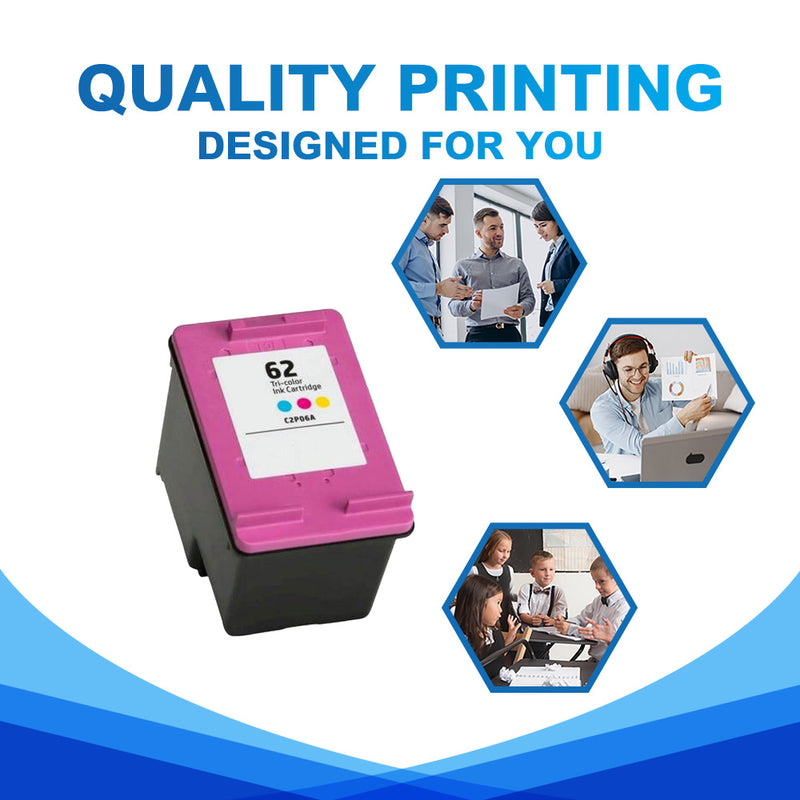 HP 62 tri-color ink cartridge quality printing