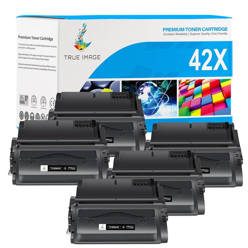 Compatible HP Q5942X Toner Cartridges Black (42X) - High Yield - 5 Packs